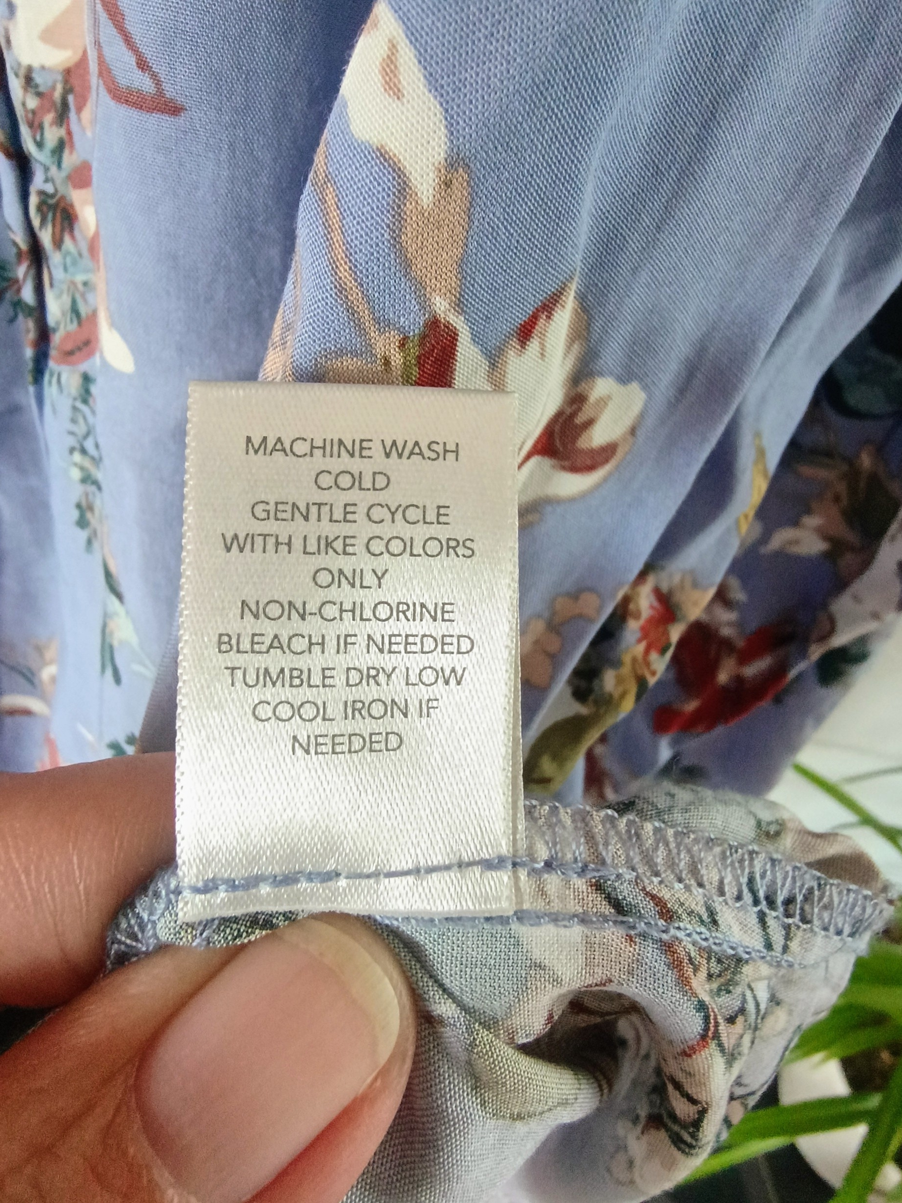 Christopher & Banks Xl Floral Rayon Modal Long Sleeve Blouse Nwt Blue Xl — image 5 of 8